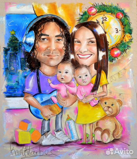 Шарж, Портрет по фото на заказ