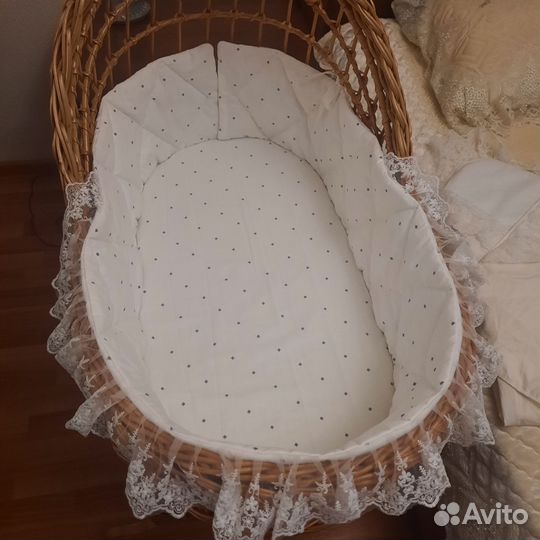 Детская люлька колыбель плетеная