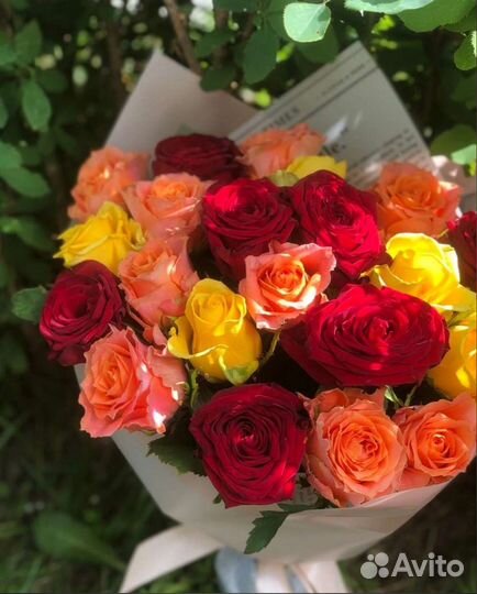 Цветы розы букет