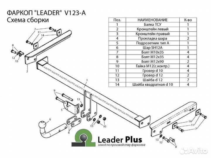 Тсу Leader Plus для VW Tiguan 1/2 2007/Jetta 2010