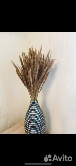 Сухоцветы, листья пальмы,пампасная трава,вейник