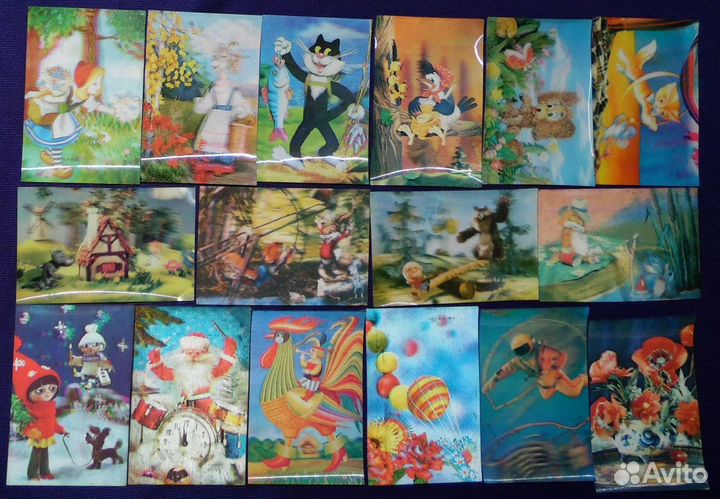 Переливные календари и Стерео открытки СССР