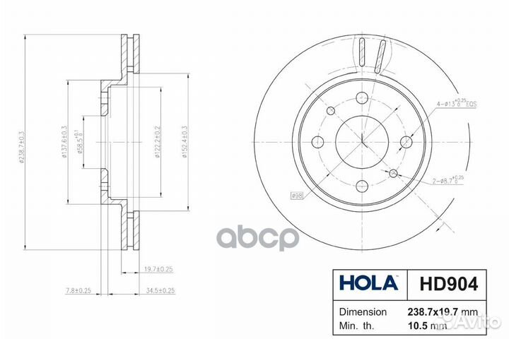 Диск тормозной ваз 2110-12,Калина,Приора 13