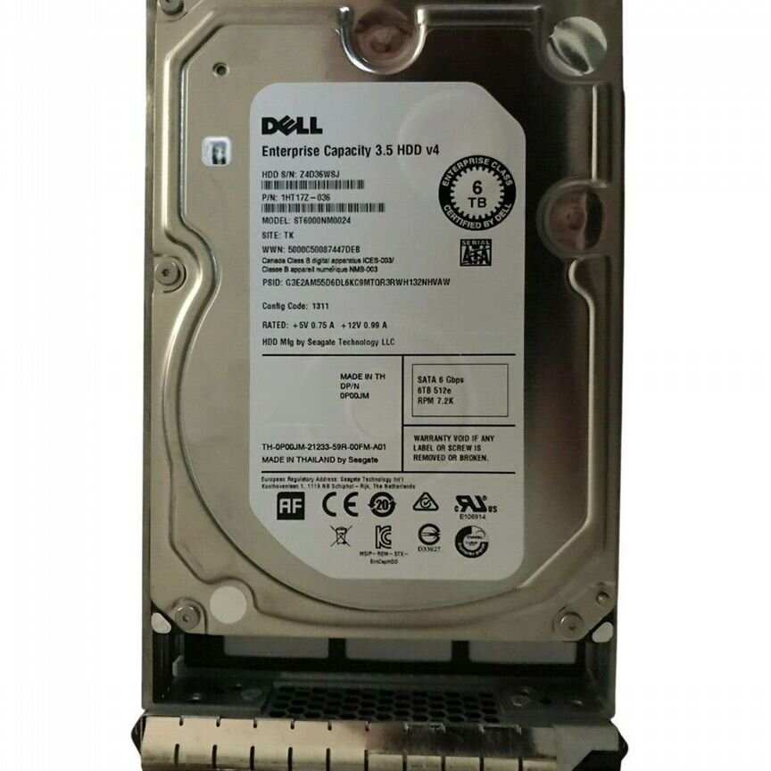[P00JM] Жесткий Диск Dell 6tb Sata3 3.5" Hdd P00jm