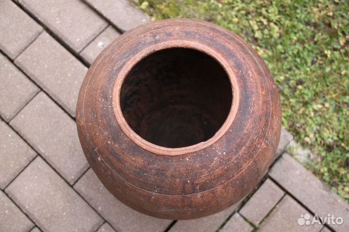 Горшок большой глиняный старинный 19 век Посуда №1