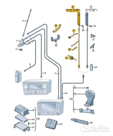Антенна правая Skoda Octavia cwva 2017