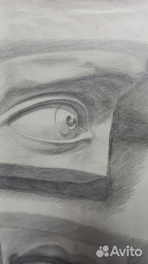 Картина карандашом на бумаге глаз губы
