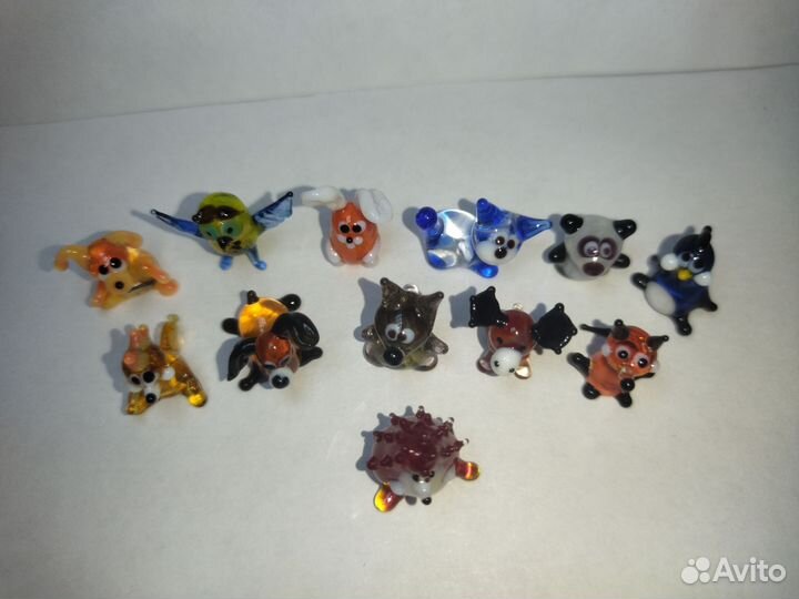 Стеклянные фигурки мини