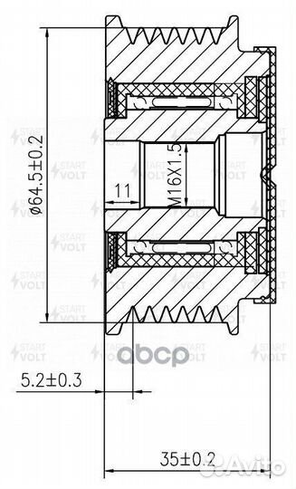 Шкив генератора VAG A6 (10) /A7 (10)