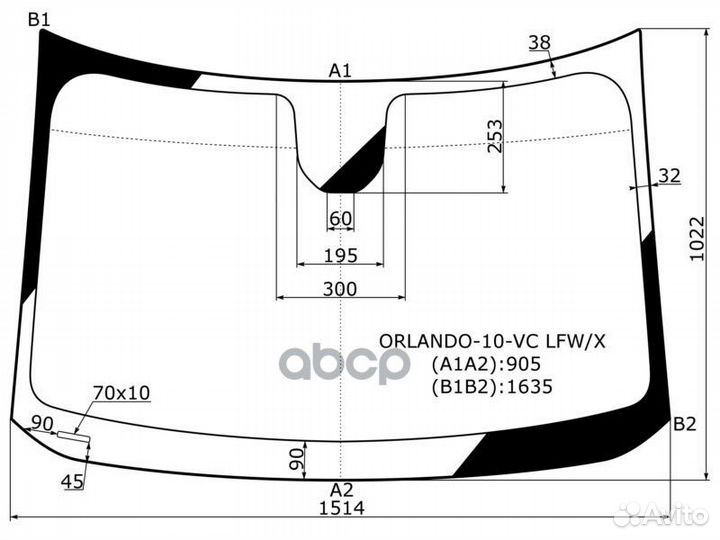 Стекло лобовое chevrolet orlando 11-15