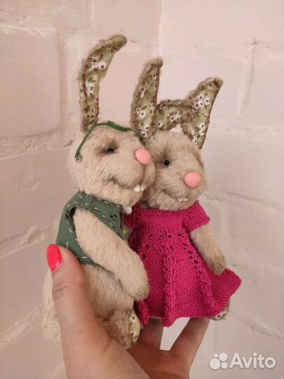 Зайцы Тедди Ручная работа Интерьерная игрушка