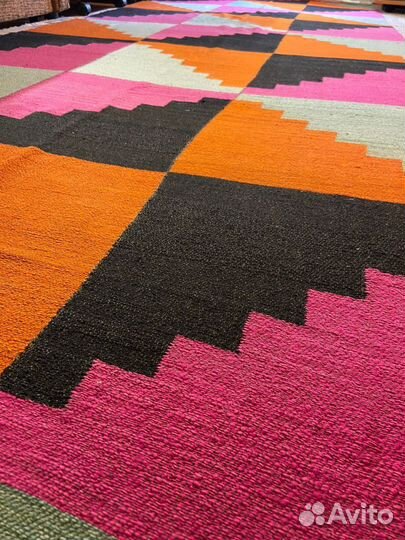 Дорожка самотканная из натуральной шерсти