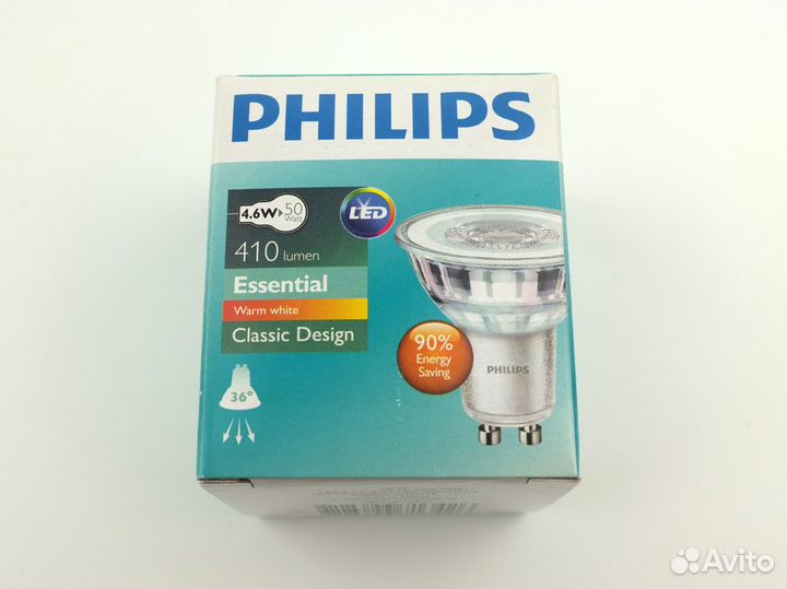 Лампа Essential LED 4.6-50W GU10 830 Philips