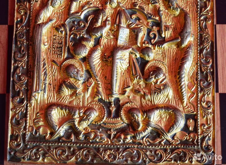 Седмица - икона медная (меднолитая) 18 век с ушком