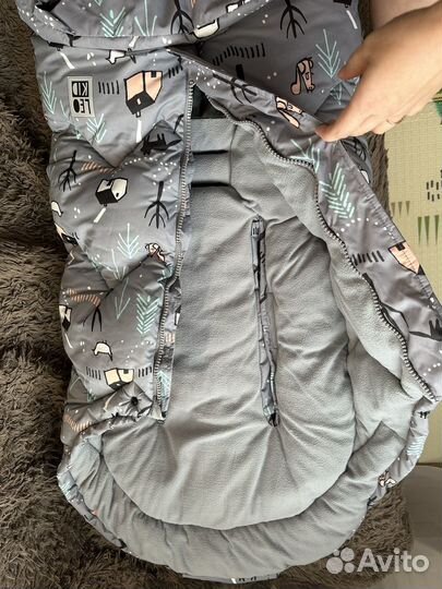 Зимний конверт в коляску leokid