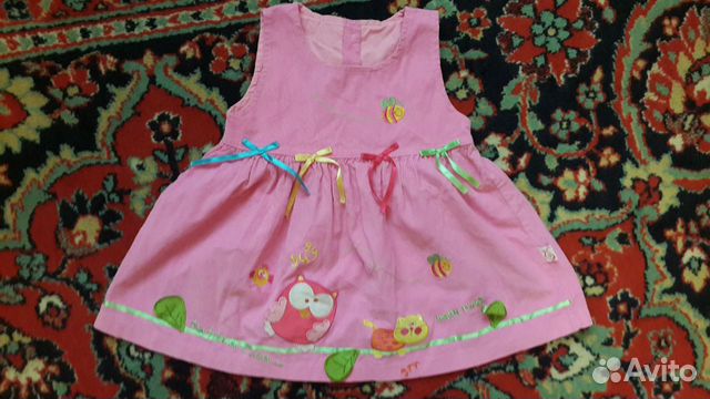 Платье на девочку из тонкого вельвета 1-2 года