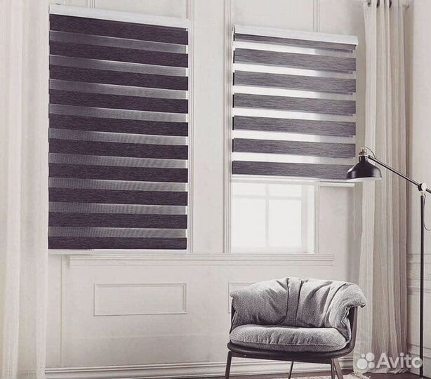 Рулонные шторы день ночь