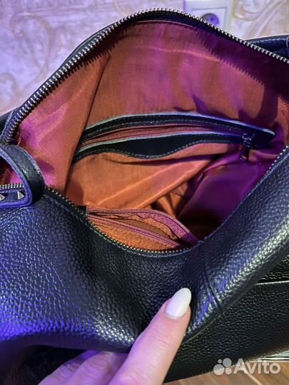 Сумка натуральная кожа черная