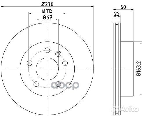 Диск тормозной mercedes vito W638 108-114 2.0-2.3