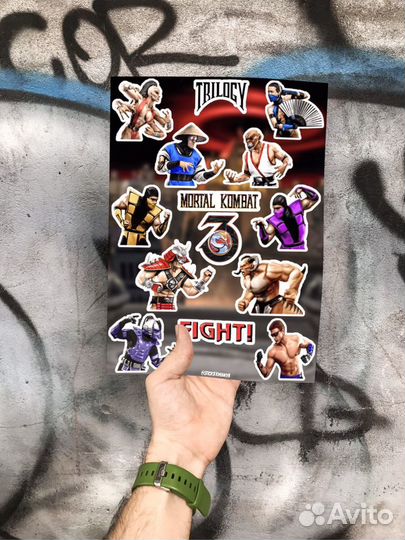 Стикеры/Наклейки Мортал Комбат/Mortal Kombat 3 VS