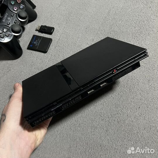 PlayStation 2 Slim (77008) FreeMC boot + 18 игр