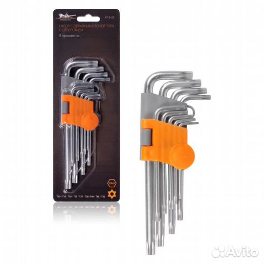 Набор г-образных ключей torx инбус с отв. 9 предме