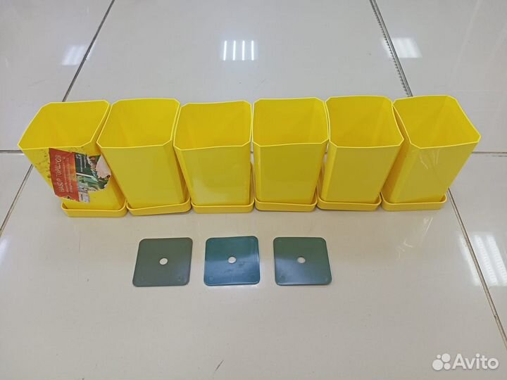 Пеликан набор горшков для рассады с поддоном желты