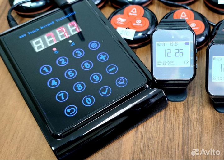 Кнопка вызова официанта Классик и часы официанта