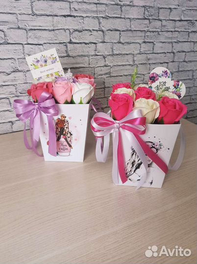 Букеты из мыльных роз-На заказ