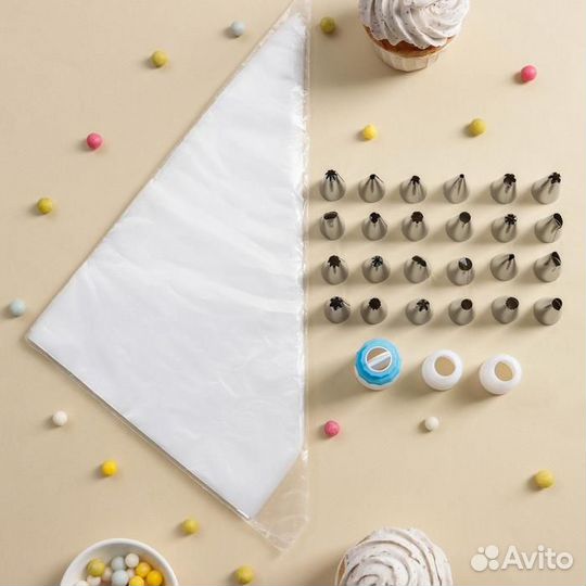 Набор кондитерский, 28 предметов: 24 насадки, 3 ад