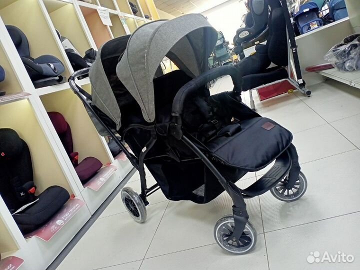 Коляска прогулочная для двойни Luxmom T 19 Grey