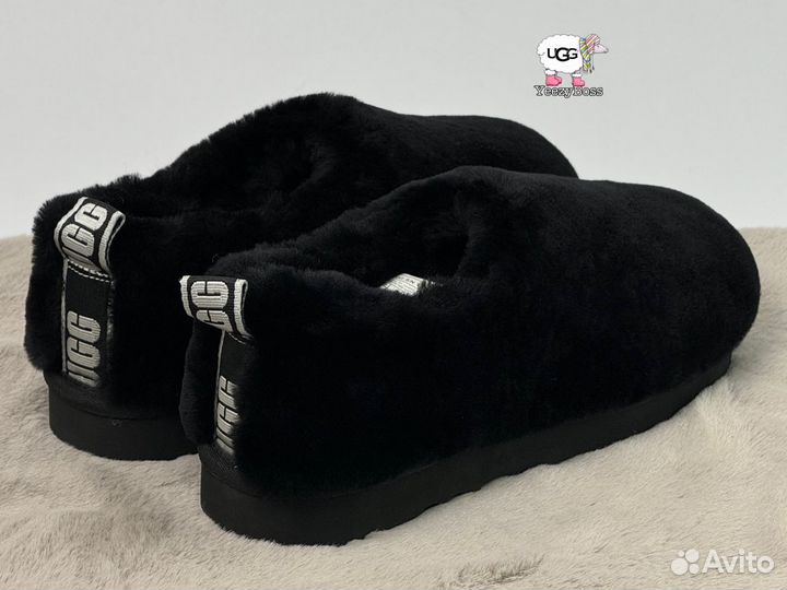 Угг угги Ugg Hailey Fluff Slippers Black