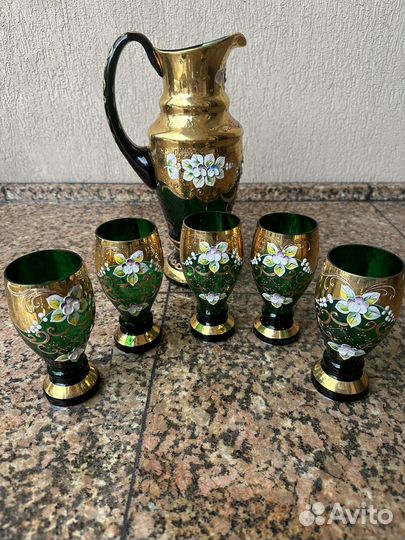 Графин со стаканами богемия чехия