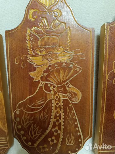 Доски резные декоративные 3 кота мушкетера