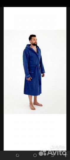 Новый махровый халат с капюшоном