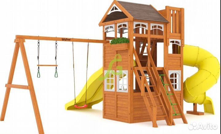 Детская площадка Клубный домик 4 Luxe с горками