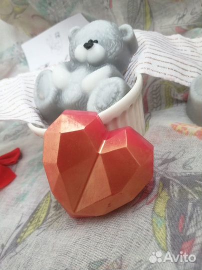 Мишка Тедди. Сердце. Мыло ручной работы