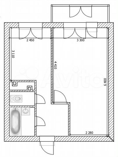 1-к. квартира, 35 м², 2/5 эт.