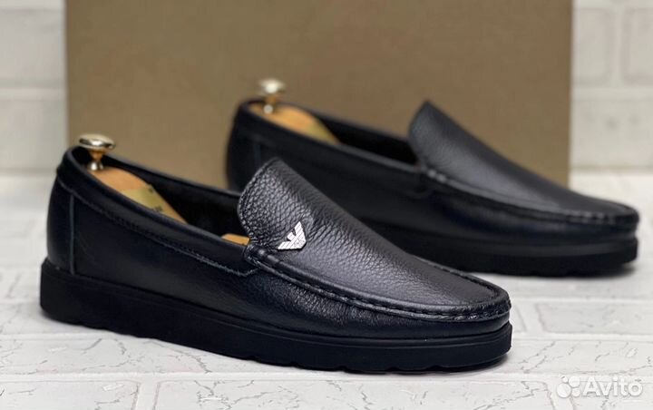 Мокасины мужские натуральная кожа armani