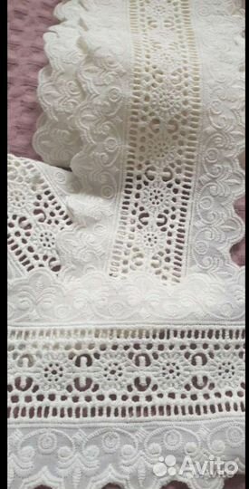 Кружево на батисте хлопок, в ассортименте 4 метра