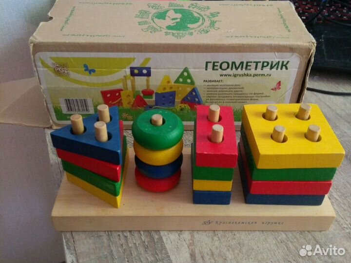 Развивающие деревянные игрушки Геометрик