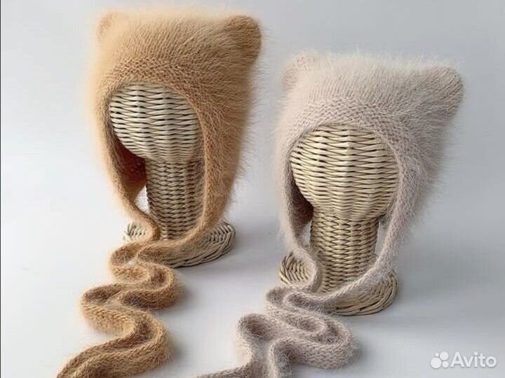 Шапочка с ушками медвежонка и котика