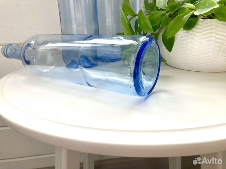 Бутылка стеклянная 0,75 голубая