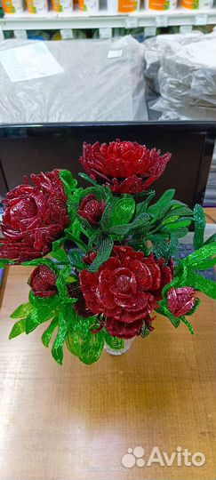 Букет пионов из бисера на заказ