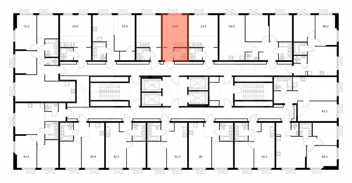 Квартира-студия, 19,8 м², 21/28 эт.