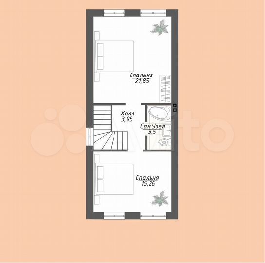 Таунхаус 93 м² на участке 3,2 сот.