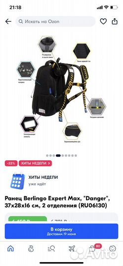 Школьный рюкзак berlingo ортопедический