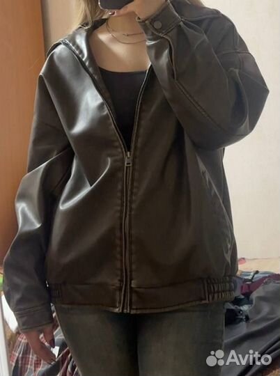 Коричневая кожаная куртка XC outwear collection ра