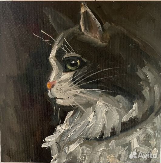 Картина Кошка, холст, масло