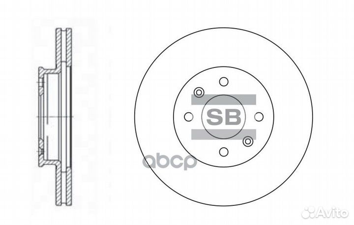 Диск тормозной передний (256х22) 4 отв SD2028 S